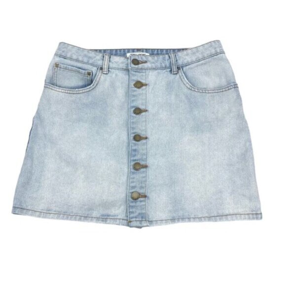 Billabong Womens Good Life Button Front Mini Denim Skirt Size 31 - Picture 5 of 8